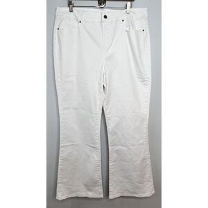 Soft Surroundings Flare Womens Jeans Size XL 18 White Stretch High Rise Preppy